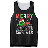 Boy Onster Truck Merry Christmas Santa Hat Mesh Reversible Basketball Jersey Tank