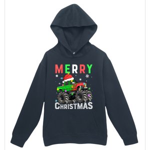 Boy Onster Truck Merry Christmas Santa Hat Urban Pullover Hoodie