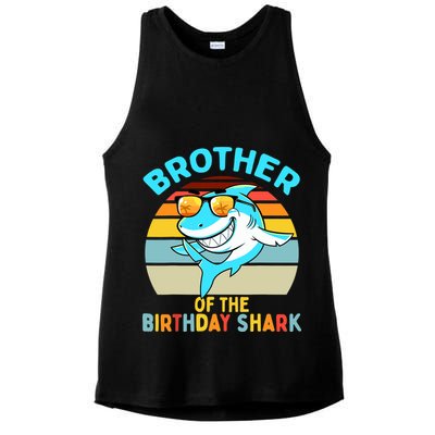 Brother of the Shark Birthday Matching Family Ladies PosiCharge Tri-Blend Wicking Tank