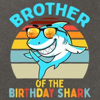 Brother of the Shark Birthday Matching Family Cotton Canvas Backpack