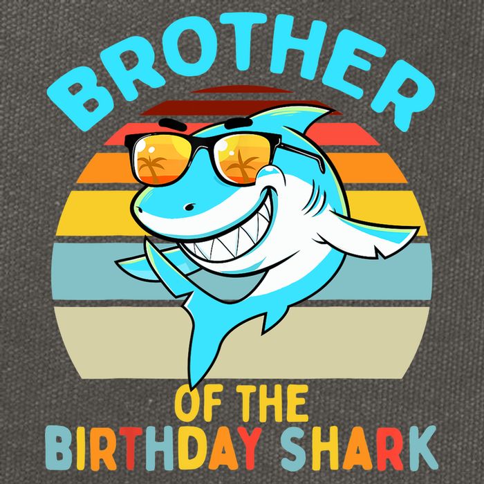 Brother of the Shark Birthday Matching Family Cotton Canvas Backpack
