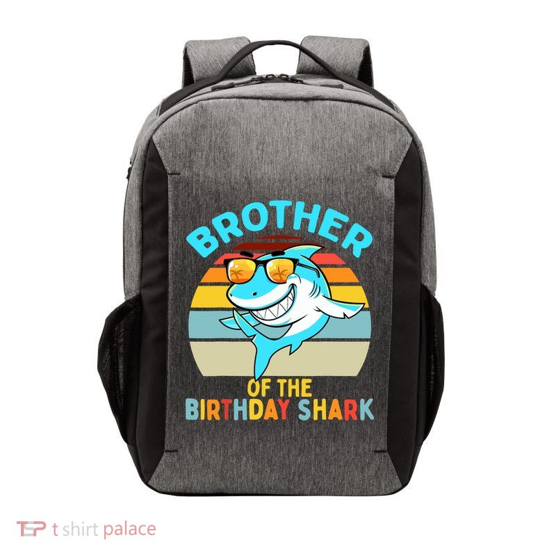 Brother of the Shark Birthday Matching Family Vector Backpack