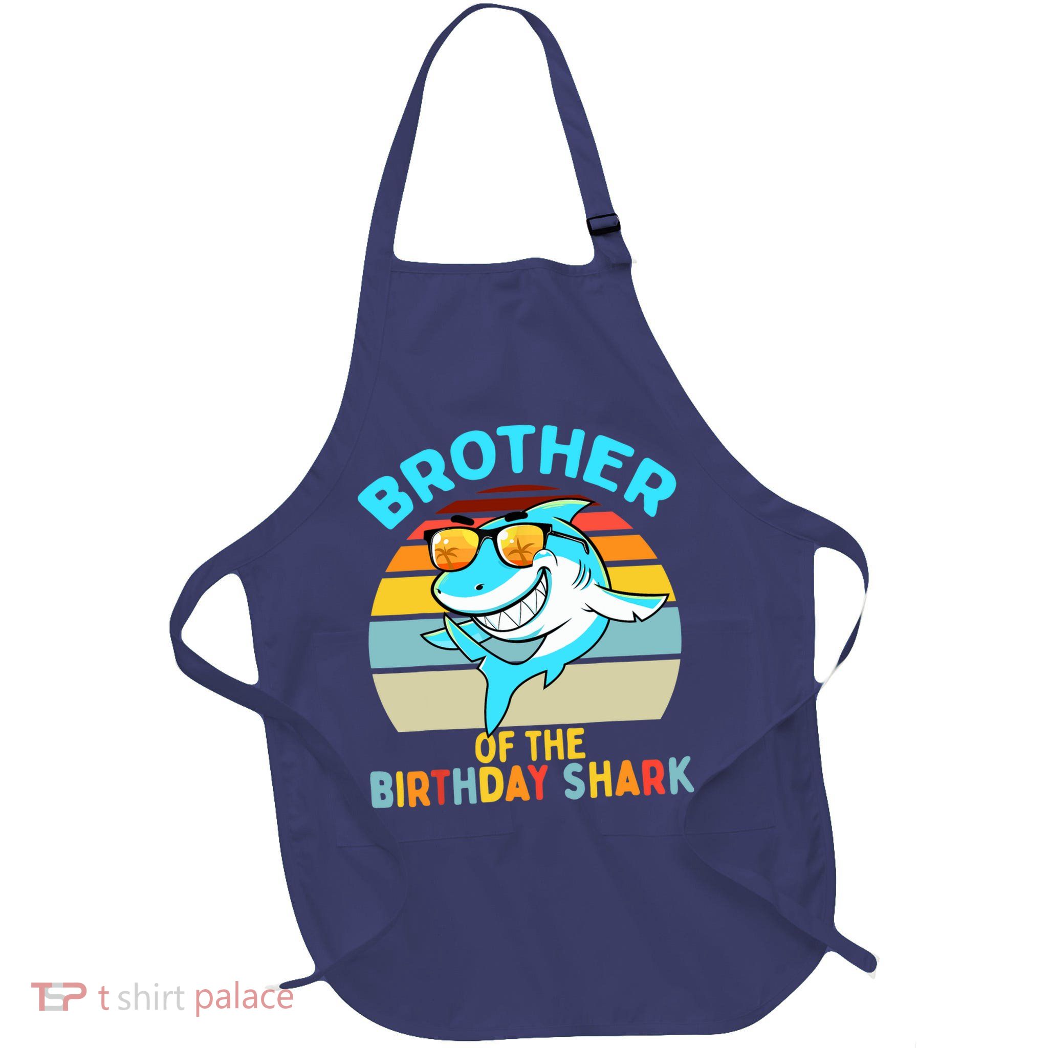 Brother of the Shark Birthday Matching Family Apron