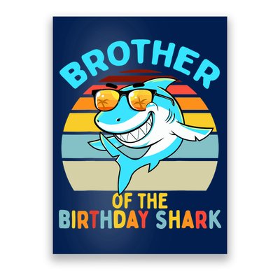 Brother of the Shark Birthday Matching Family Poster