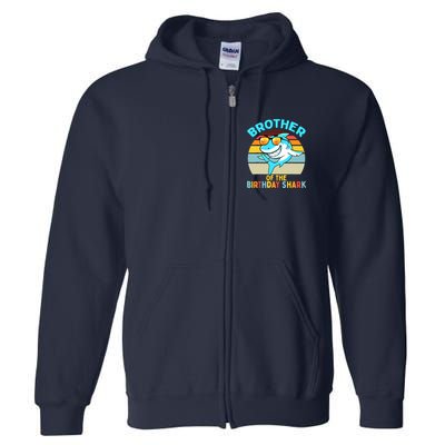Brother of the Shark Birthday Matching Family Full Zip Hoodie