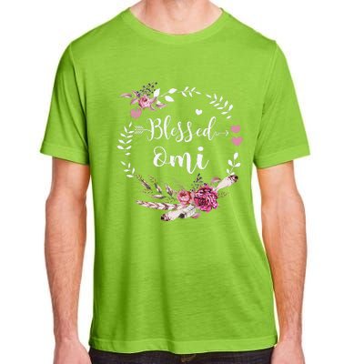 Blessed Omi Thanksgiving Floral Funny Gifts Adult ChromaSoft Performance T-Shirt