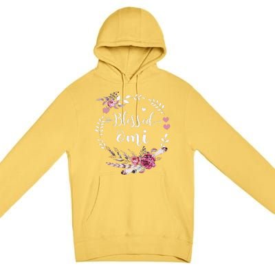 Blessed Omi Thanksgiving Floral Funny Gifts Premium Pullover Hoodie