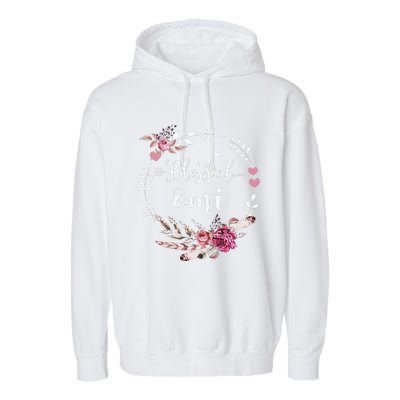 Blessed Omi Thanksgiving Floral Funny Gifts Garment-Dyed Fleece Hoodie