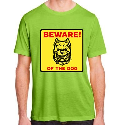 Beware Of The Dog Yellow Sign Adult ChromaSoft Performance T-Shirt