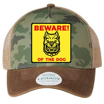 Beware Of The Dog Yellow Sign Legacy Tie Dye Trucker Hat