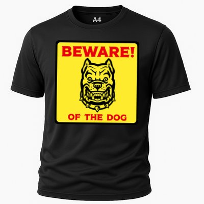 Beware Of The Dog Yellow Sign Performance Shirt