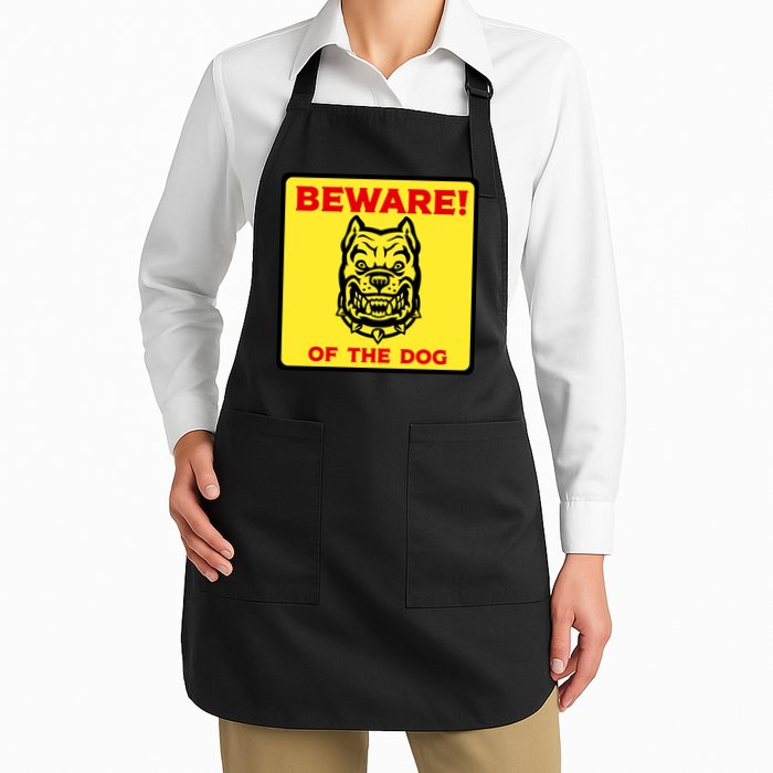 Beware Of The Dog Yellow Sign Apron