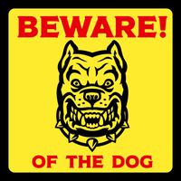 Beware Of The Dog Yellow Sign Apron