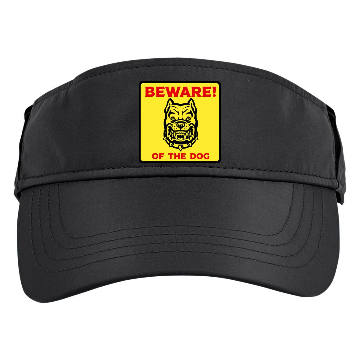 Beware Of The Dog Yellow Sign Adult Drive Performance Visor