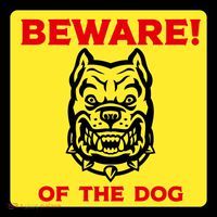 Beware Of The Dog Yellow Sign Flatbill Hat