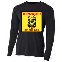 Beware Of The Dog Yellow Sign Cooling Performance Long Sleeve Crew