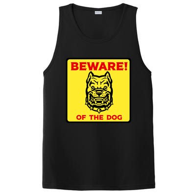 Beware Of The Dog Yellow Sign PosiCharge Competitor Tank