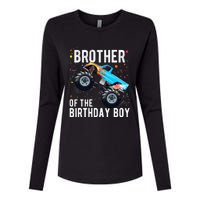 Brother Of The Birthday Boy Monster Truck Family Matching Womens Cotton Relaxed Long Sleeve T-Shirt