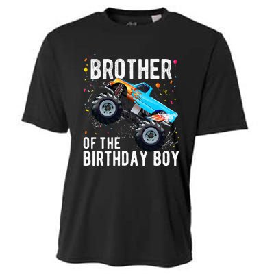 Brother Of The Birthday Boy Monster Truck Family Matching Cooling Performance Crew T-Shirt