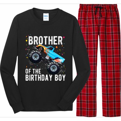 Brother Of The Birthday Boy Monster Truck Family Matching Long Sleeve Pajama Set