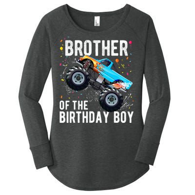 Brother Of The Birthday Boy Monster Truck Family Matching Women's Perfect Tri Tunic Long Sleeve Shirt