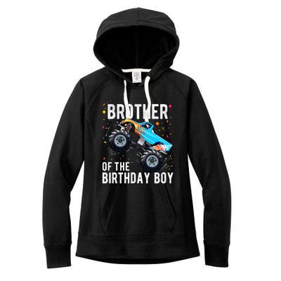 Brother Of The Birthday Boy Monster Truck Family Matching Women's Fleece Hoodie