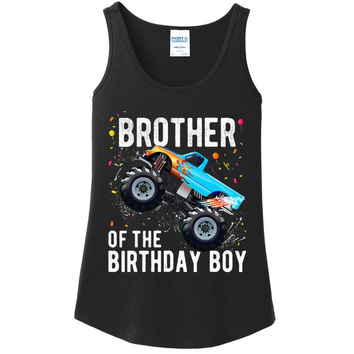 Brother Of The Birthday Boy Monster Truck Family Matching Ladies Essential Tank