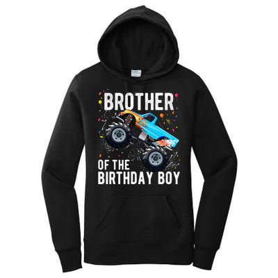 Brother Of The Birthday Boy Monster Truck Family Matching Women's Pullover Hoodie