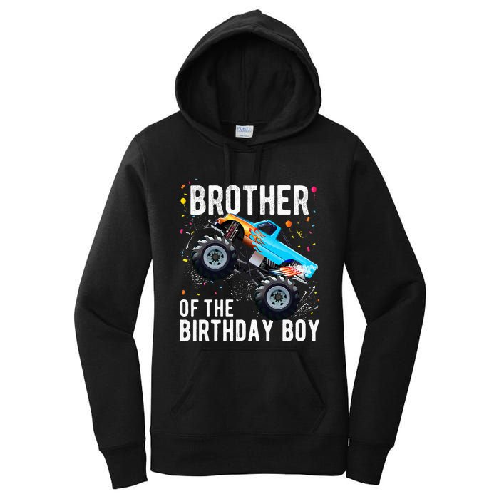 Brother Of The Birthday Boy Monster Truck Family Matching Women's Pullover Hoodie