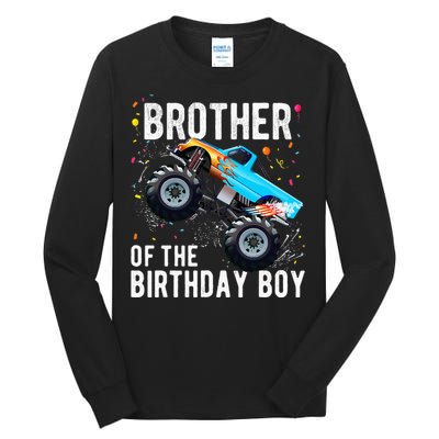 Brother Of The Birthday Boy Monster Truck Family Matching Tall Long Sleeve T-Shirt