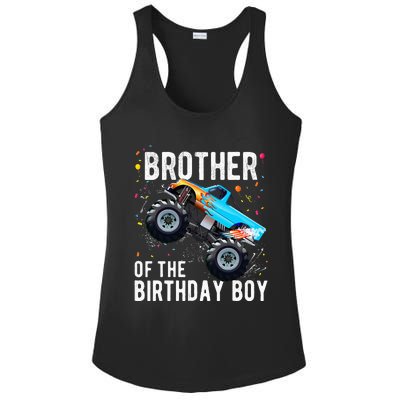 Brother Of The Birthday Boy Monster Truck Family Matching Ladies PosiCharge Competitor Racerback Tank