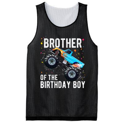 Brother Of The Birthday Boy Monster Truck Family Matching Mesh Reversible Basketball Jersey Tank