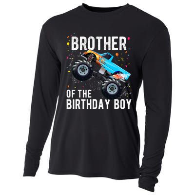 Brother Of The Birthday Boy Monster Truck Family Matching Cooling Performance Long Sleeve Crew