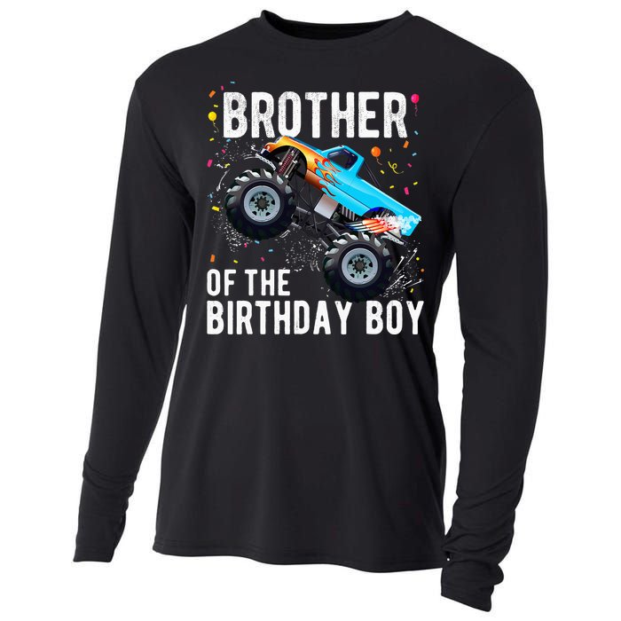 Brother Of The Birthday Boy Monster Truck Family Matching Cooling Performance Long Sleeve Crew