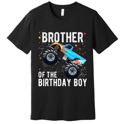 Brother Of The Birthday Boy Monster Truck Family Matching Premium T-Shirt