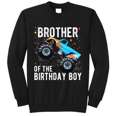 Brother Of The Birthday Boy Monster Truck Family Matching Tall Sweatshirt