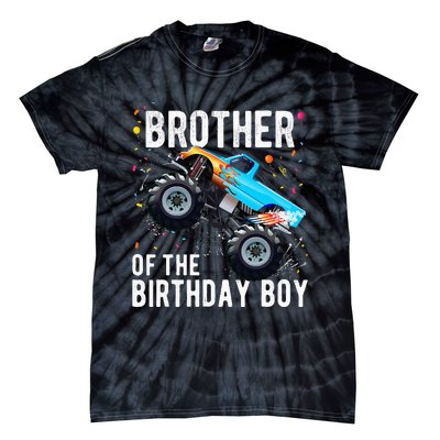 Brother Of The Birthday Boy Monster Truck Family Matching Tie-Dye T-Shirt