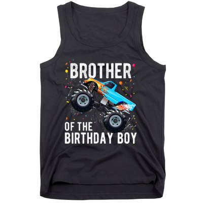 Brother Of The Birthday Boy Monster Truck Family Matching Tank Top