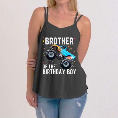 Brother Of The Birthday Boy Monster Truck Family Matching Women's Strappy Tank