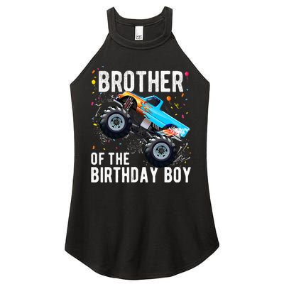 Brother Of The Birthday Boy Monster Truck Family Matching Women's Perfect Tri Rocker Tank