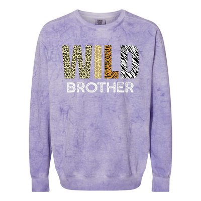 Brother Of The Wild One Zoo Birthday Safari Jungle Animal Colorblast Crewneck Sweatshirt