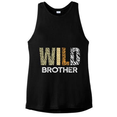 Brother Of The Wild One Zoo Birthday Safari Jungle Animal Ladies PosiCharge Tri-Blend Wicking Tank
