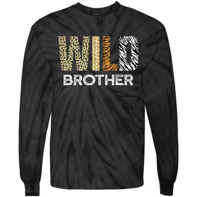 Brother Of The Wild One Zoo Birthday Safari Jungle Animal Tie-Dye Long Sleeve Shirt