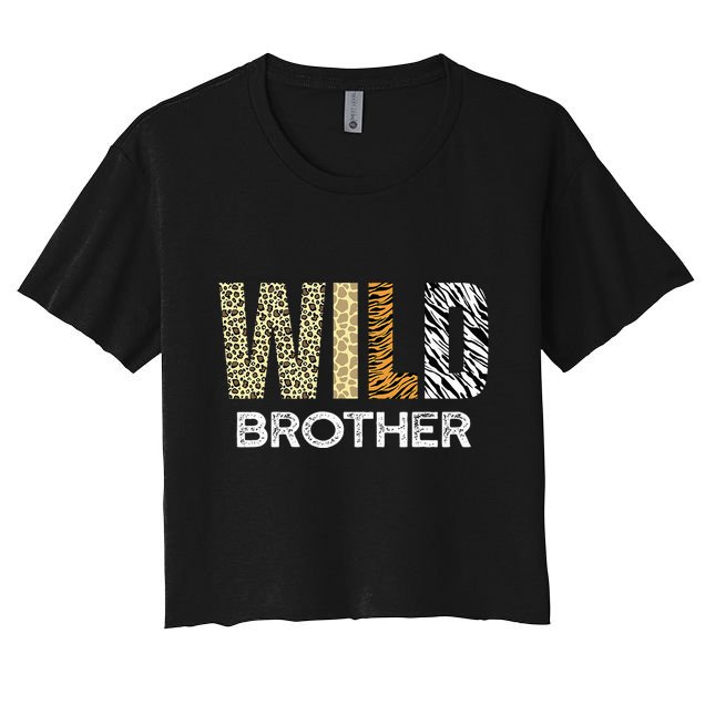 Brother Of The Wild One Zoo Birthday Safari Jungle Animal Crop Top