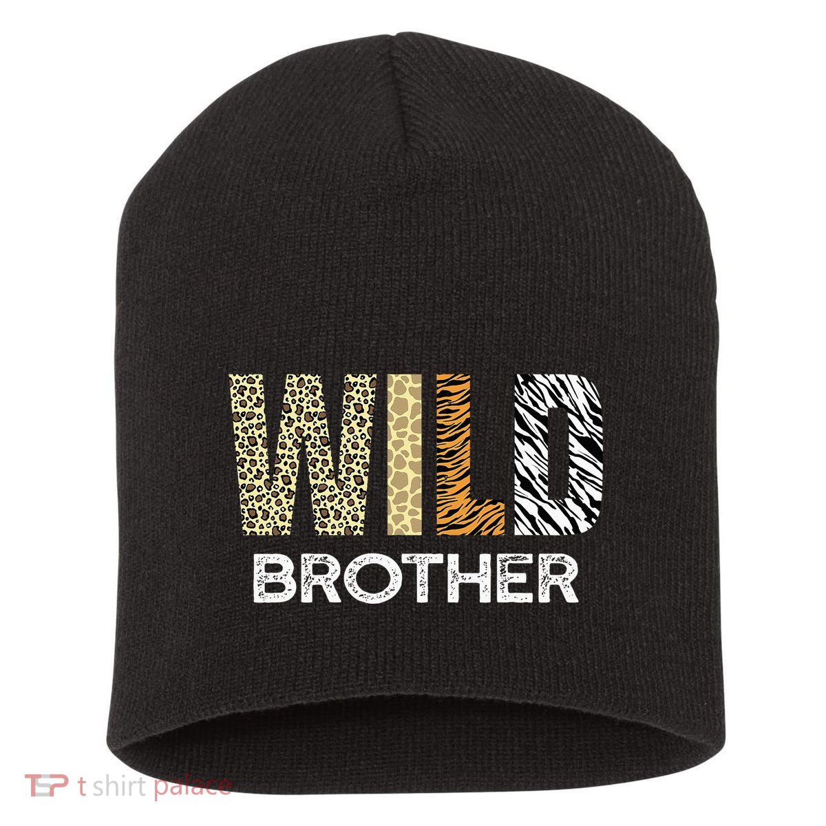 Brother Of The Wild One Zoo Birthday Safari Jungle Animal Short Acrylic Beanie