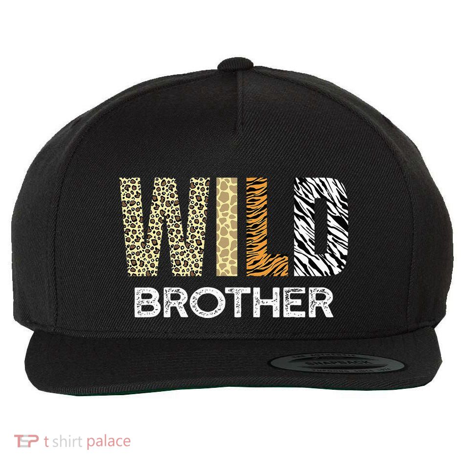 Brother Of The Wild One Zoo Birthday Safari Jungle Animal Wool Snapback Cap