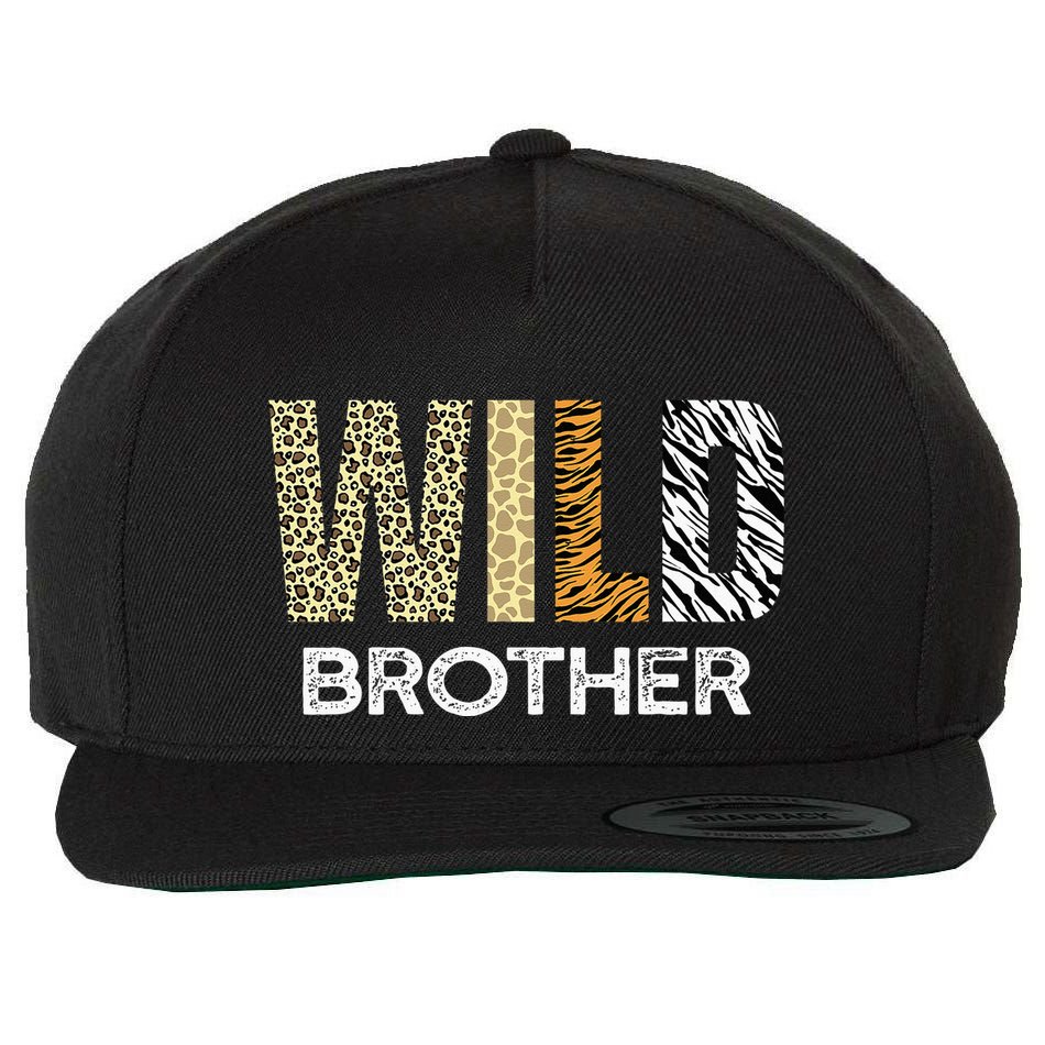 Brother Of The Wild One Zoo Birthday Safari Jungle Animal Wool Snapback Cap