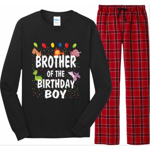 Brother Of The Birthday Dino Theme Bday Party Long Sleeve Pajama Set