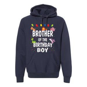 Brother Of The Birthday Dino Theme Bday Party Premium Hoodie