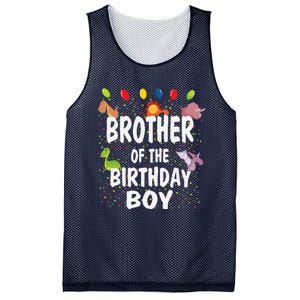 Brother Of The Birthday Dino Theme Bday Party Mesh Reversible Basketball Jersey Tank